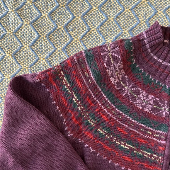 Casual Corner Annex Purple Snowflake Zip Up Sweater - Picture 5 of 11